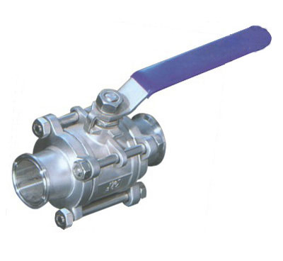 Stainless steel three piece clamp ball valve